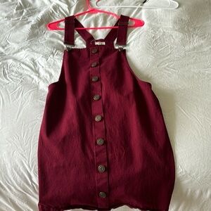 Maroon button dress